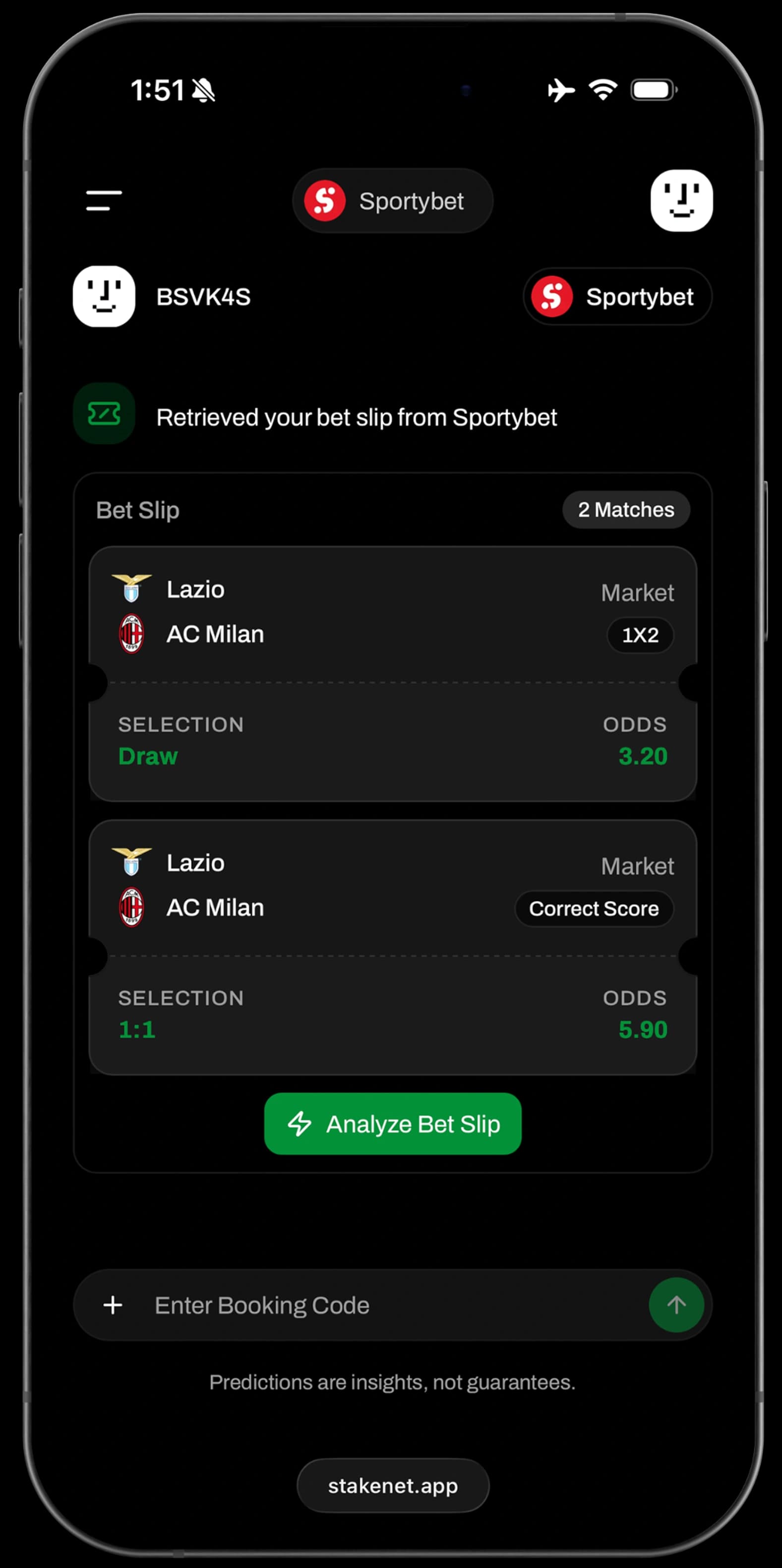 Instant bet slip retrieval